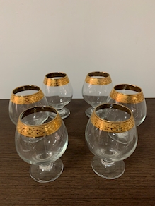 Copas con filo de oro pequeñas (6 uds)