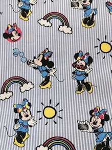 Tela de popelín Disney "Minnie" fondo rayas
