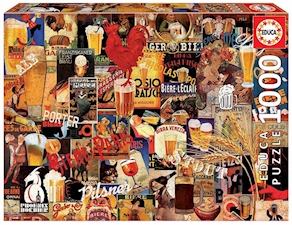 Puzzle educa 1000 piezas, Collage de cervezas vintage