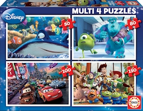 puzzle progresivo educa 50-80-100 y 150 piezas pixar