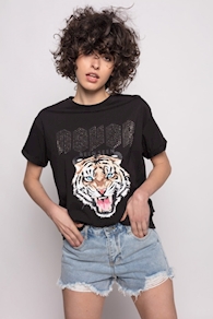 Camiseta estampado tigre negro