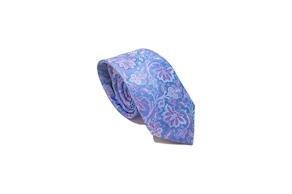 Corbata estampada acabado a mano color azul RELAX-BLUE